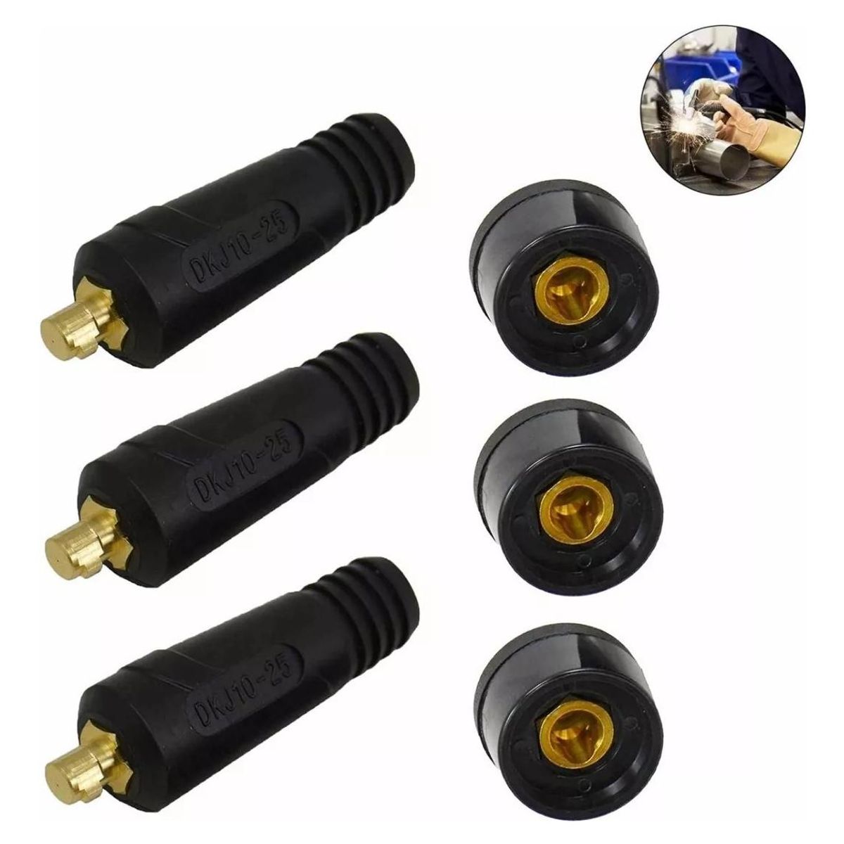 GENERICO - Pack de 3 Conectores Rápidos para Máquinas de Soldar 1025