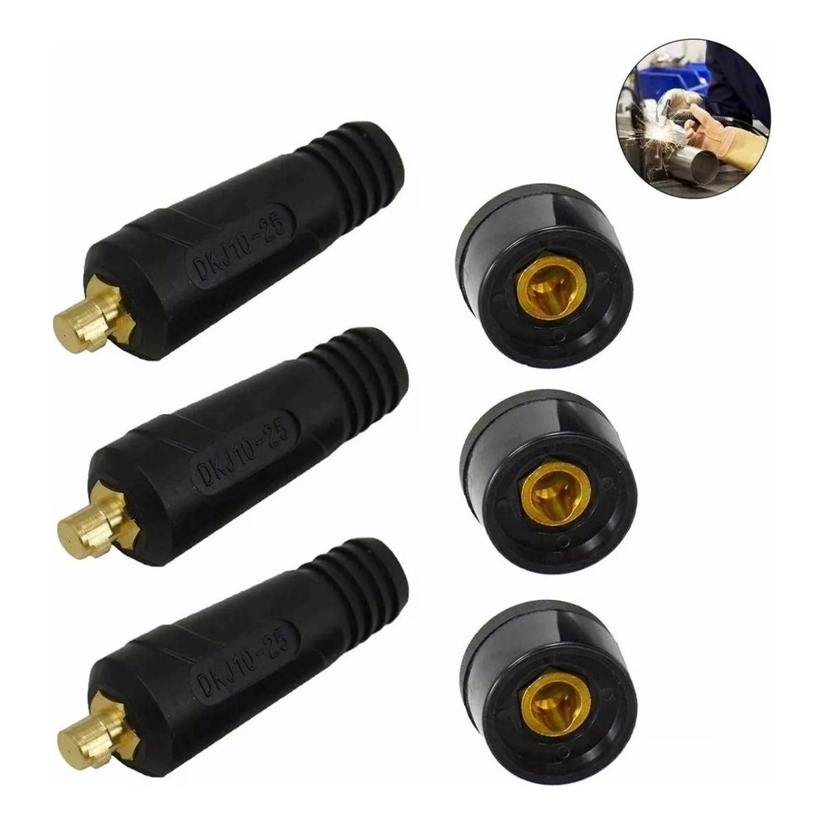 GENERICO - Pack de 3 Conectores Rápidos para Máquinas de Soldar 1025