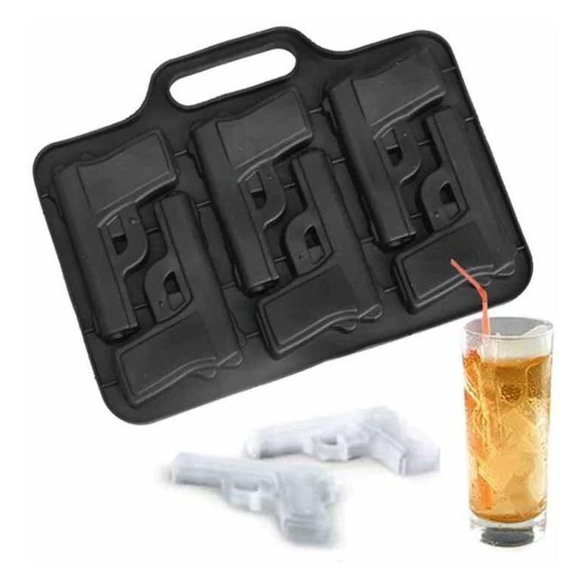 GENERICO - Pack de 5 Cubeteras de Hielo con Diseño de Armas