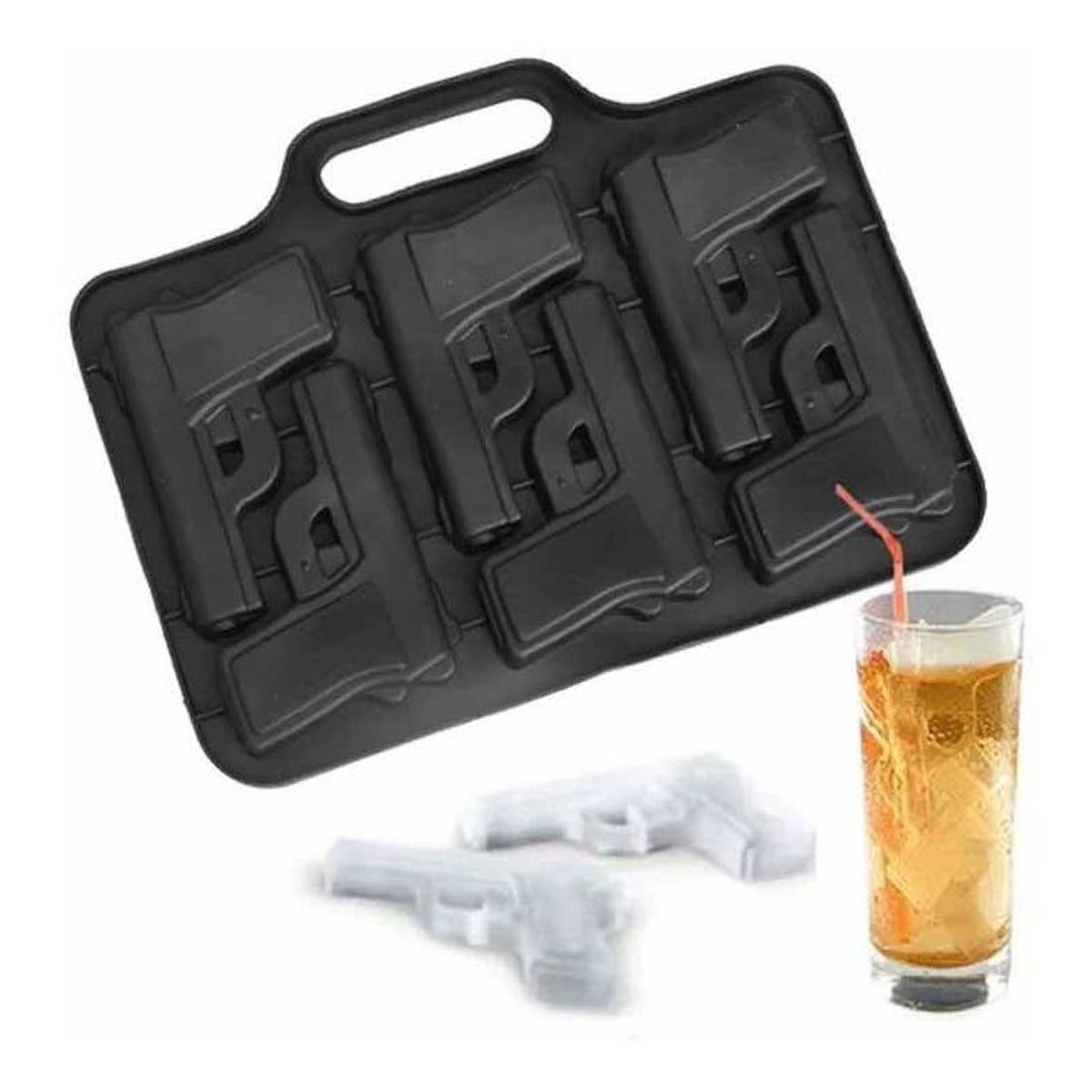 GENERICO - Pack de 5 Cubeteras de Hielo con Diseño de Armas