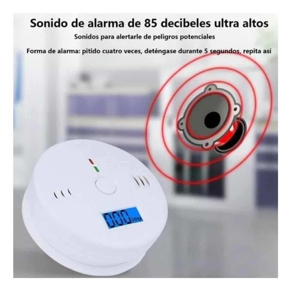 GENERICO - Alarma de Monóxido de Carbono y Gas Detección Eficaz