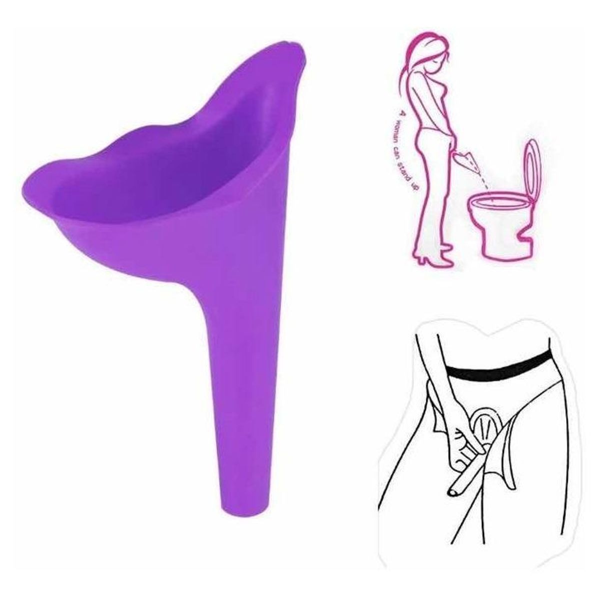 GENERICO - Urinario Femenino Portátil Ideal para Viajes