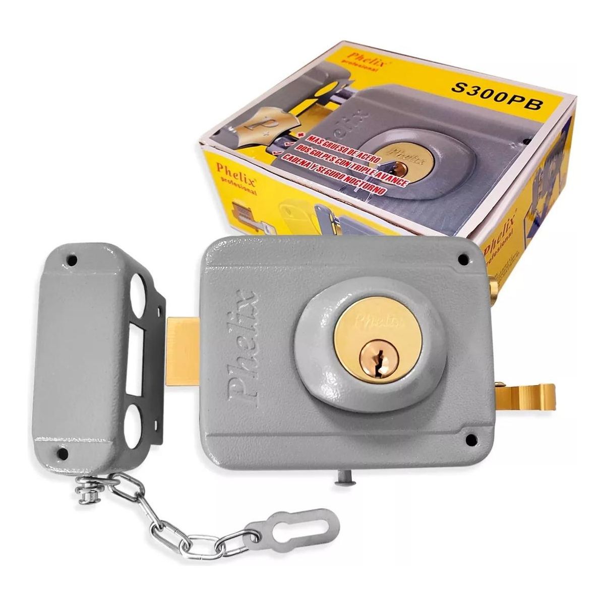 GENERICO - Chapa Cerradura Sobrepuesta Doble Cilindro para Puertas