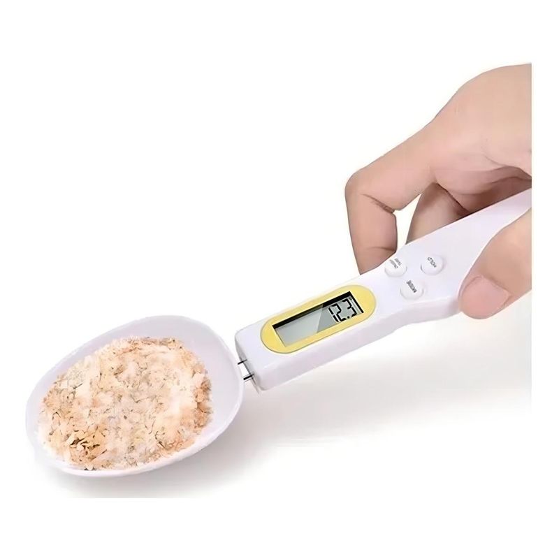 GENERICO - Balanza Digital de Cocina con Cuchara 500 g Capacidad Color Blanco