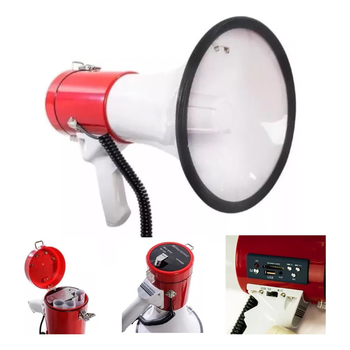 GENERICO - Megáfono Portátil con Bluetooth Recargable y Micrófono