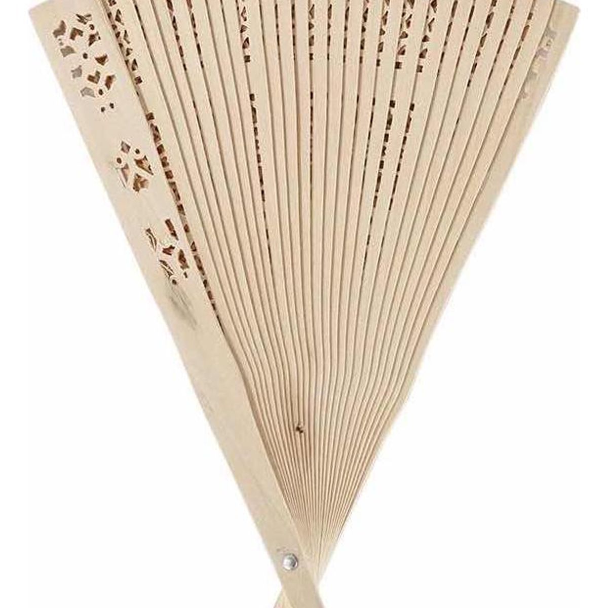 GENERICO - Pack de 5 Abanicos de Madera para Bodas - Diseño Rayas