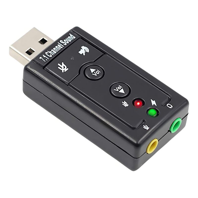 GENERICO - Adaptador de Tarjeta de Sonido USB 71 Externa para PC y Notebook