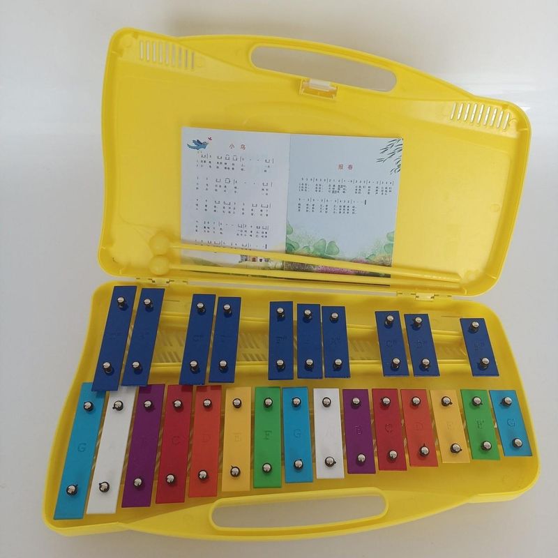 GENERICO - Xilófono Glockenspiel Profesional de 25 Notas Amarillo