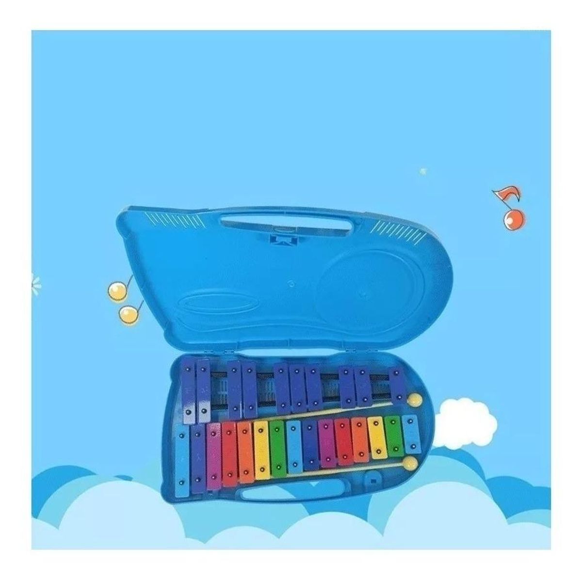 GENERICO - Xilófono Glockenspiel Profesional de 25 Notas Amarillo