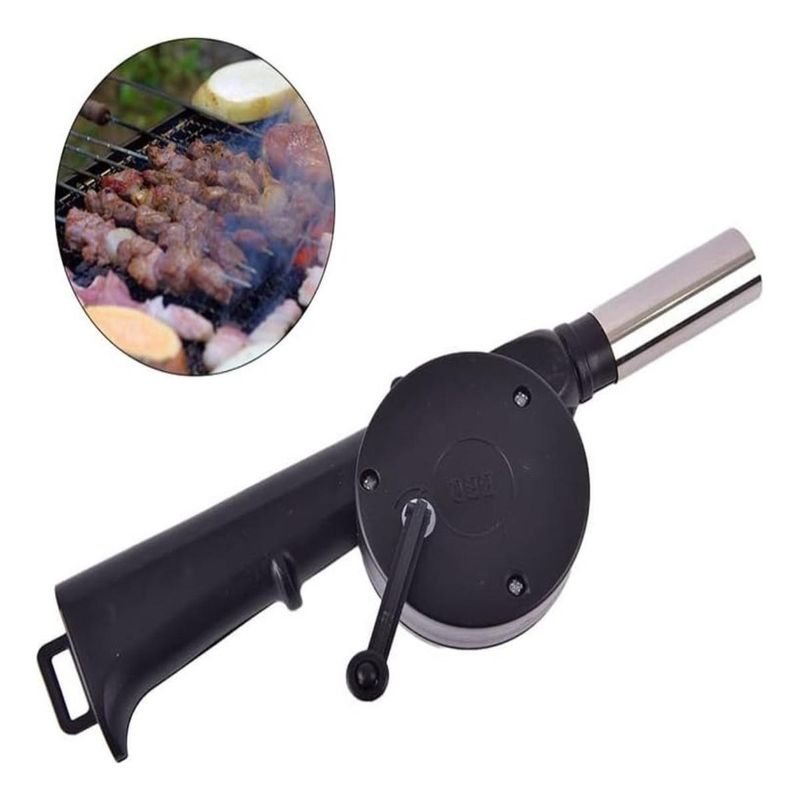GENERICO - Soplador Manual para Parrilla con Manivela para Iniciar Fuego