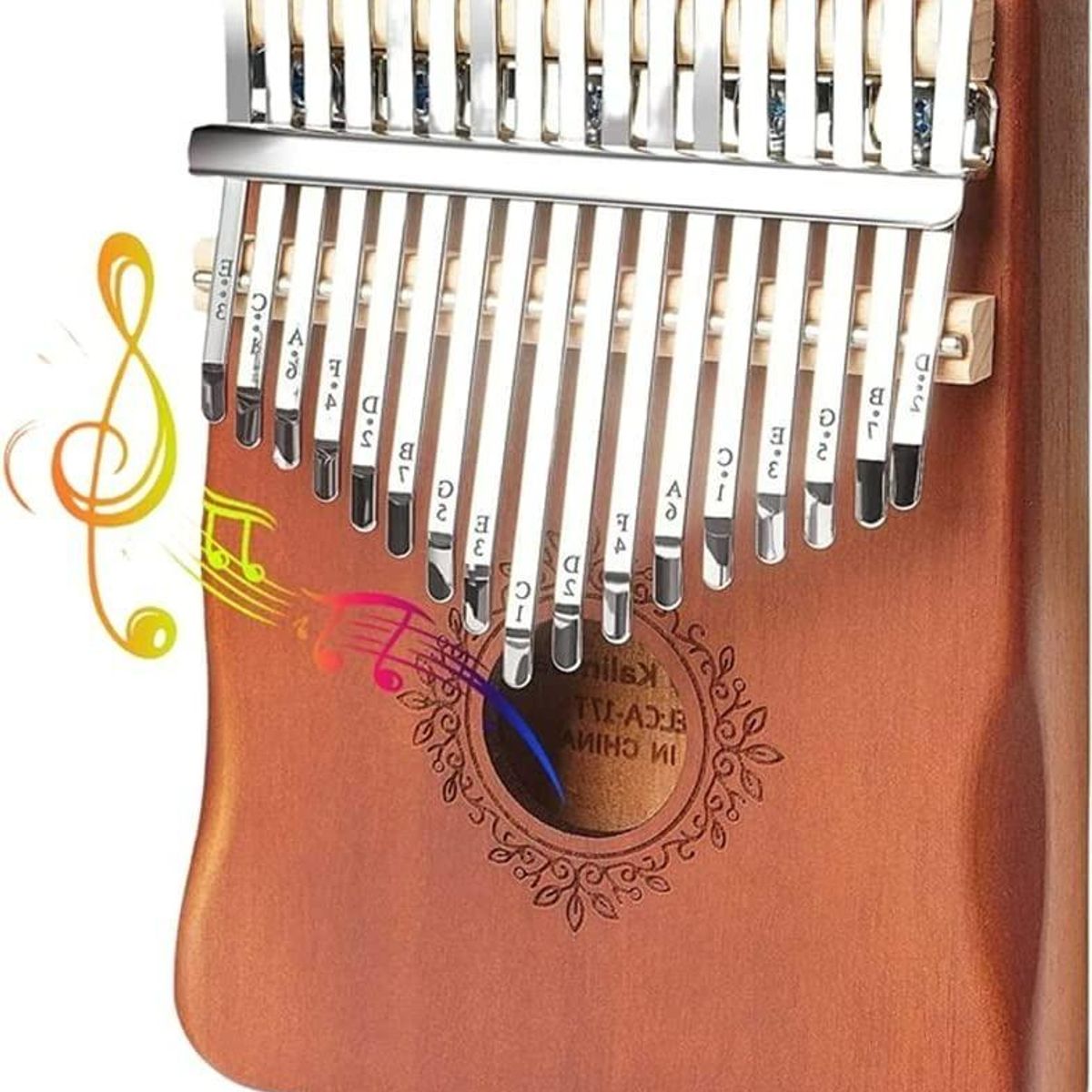 GENERICO - Kalimba de 17 Teclas en Madera y Acero Color Marrón
