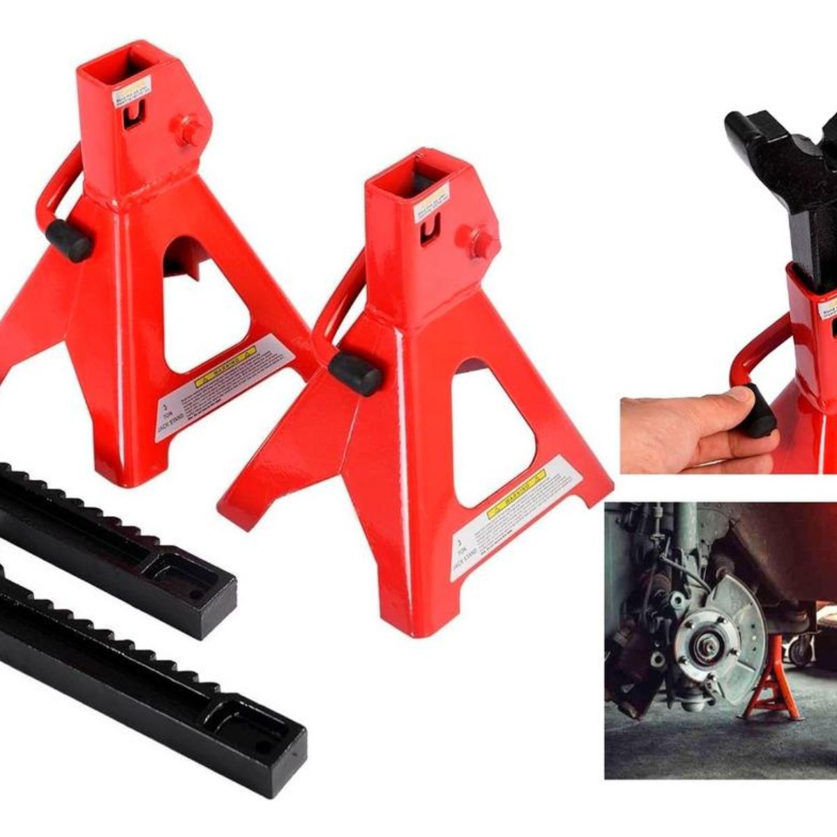 GENERICO - Pack de 2 Banquillos de Caballete para Moto y Auto