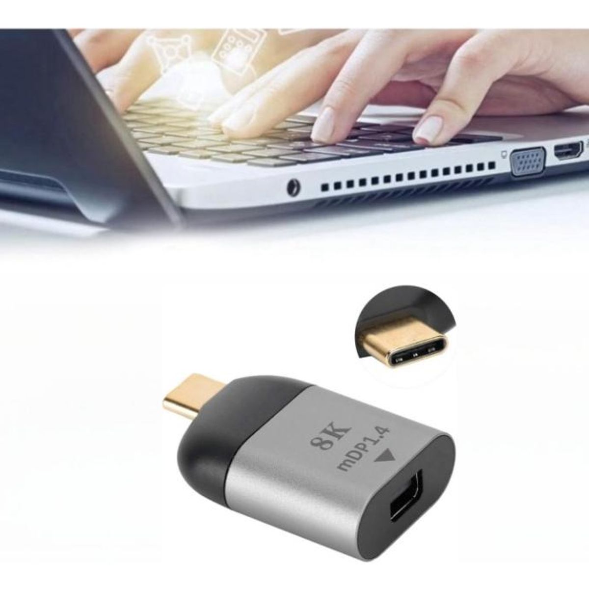 GENERICO - Adaptador USB C 31 a DisplayPort 14 8K 60Hz4K 120Hz