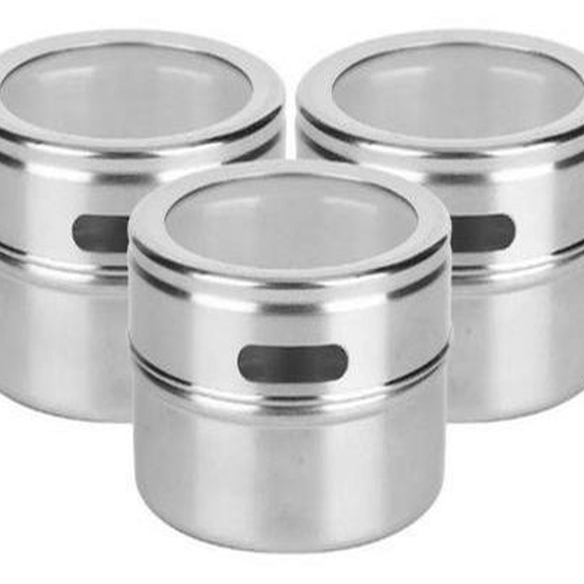 GENERICO - Set de Especieros Magnéticos con 3 Frascos de Aluminio