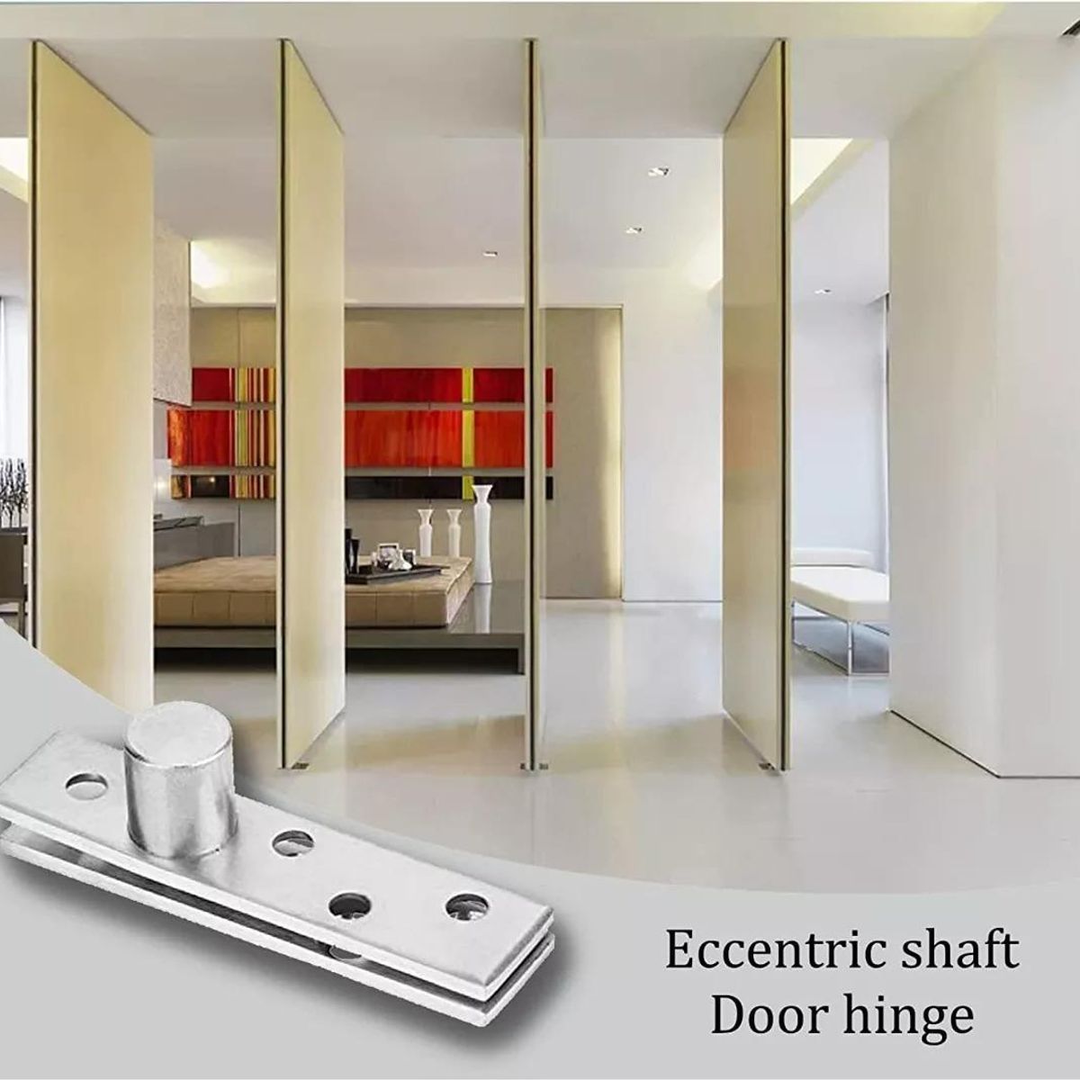 GENERICO - Bisagra Oculta Giratoria de Acero Inox 95mm para Puerta