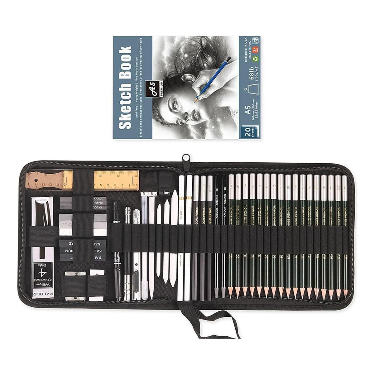 GENERICO - Juego de Lápices de Dibujo Profesional de 54 Piezas