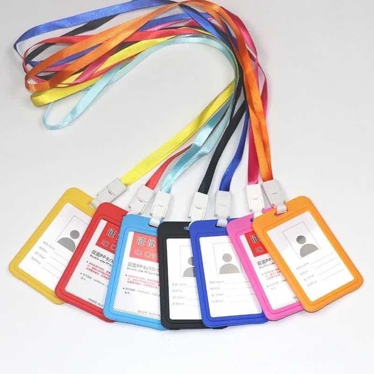 GENERICO - Pack de 3 Porta Credenciales con Cintas Lanyard de Colores