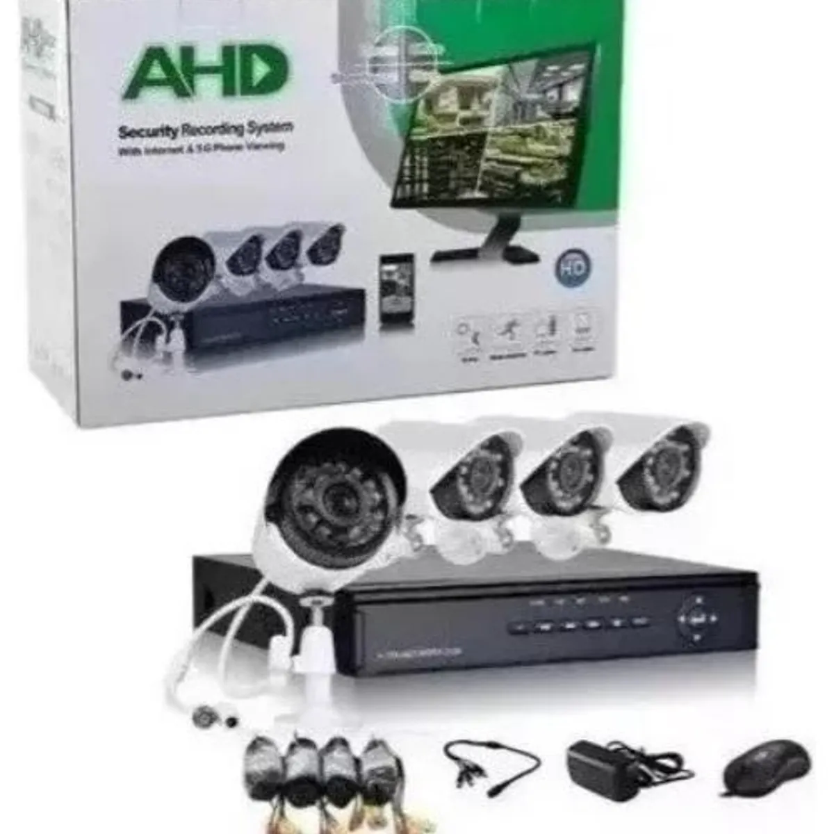GENERICO - Kit DVR WiFi con 4 Cámaras de Seguridad Interior y Exterior