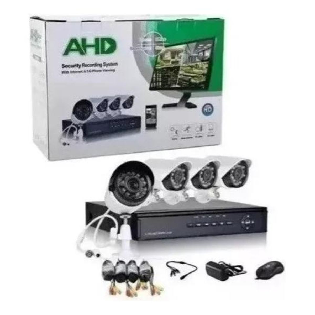 GENERICO - Kit DVR WiFi con 4 Cámaras de Seguridad Interior y Exterior