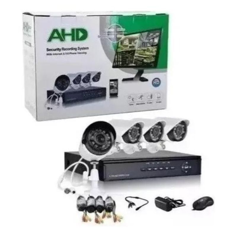 GENERICO - Kit DVR WiFi con 4 Cámaras de Seguridad Interior y Exterior