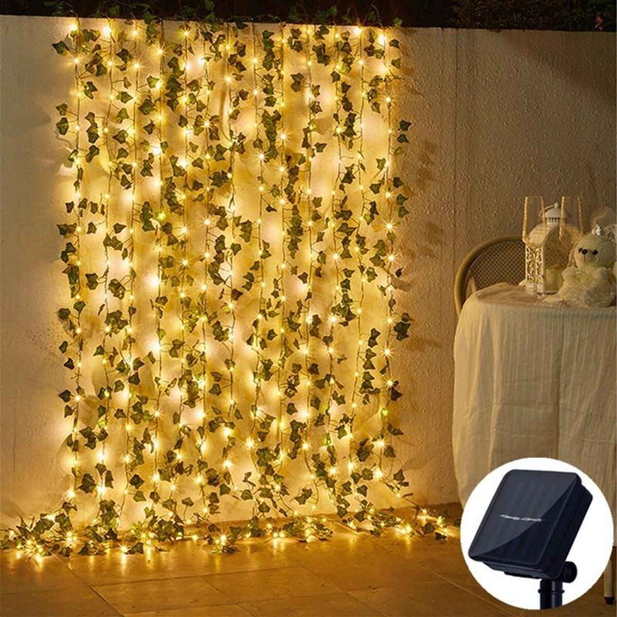 GENERICO - Guirnalda LED Solar de Hojas de Arce 10 M para Jardín