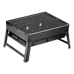 GENERICO - Parrilla Barbacoa Plegable de Carbón Negra