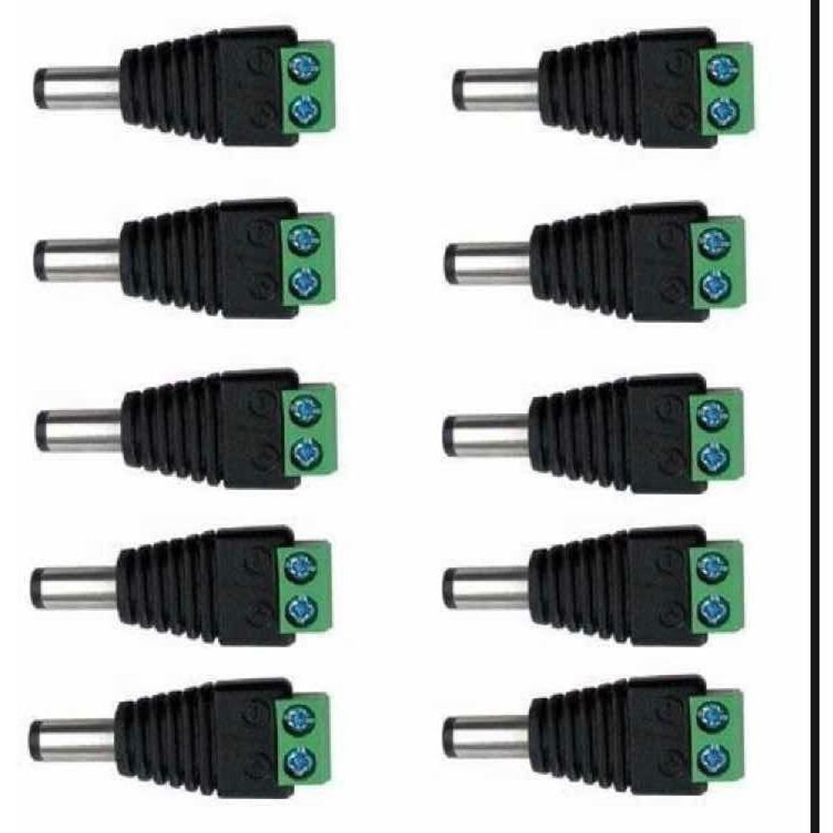 GENERICO - Pack de 10 Conectores Macho de Poder DC para Cámaras.