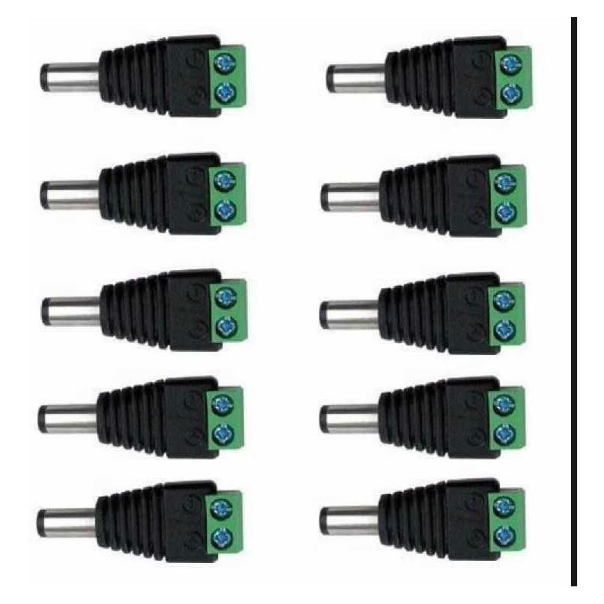 GENERICO - Pack de 10 Conectores Macho de Poder DC para Cámaras.