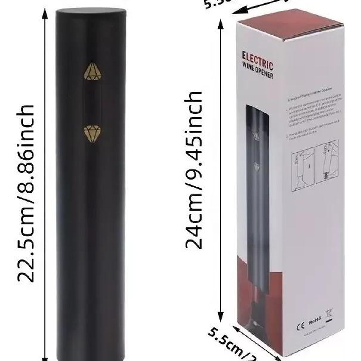 GENERICO - Sacacorchos Eléctrico para Vino Fácil de Usar y Eficiente.