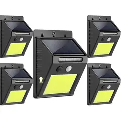 GENERICO - Foco Solar Exterior con Sensor de Movimiento - Pack X5 de 48 LEDs