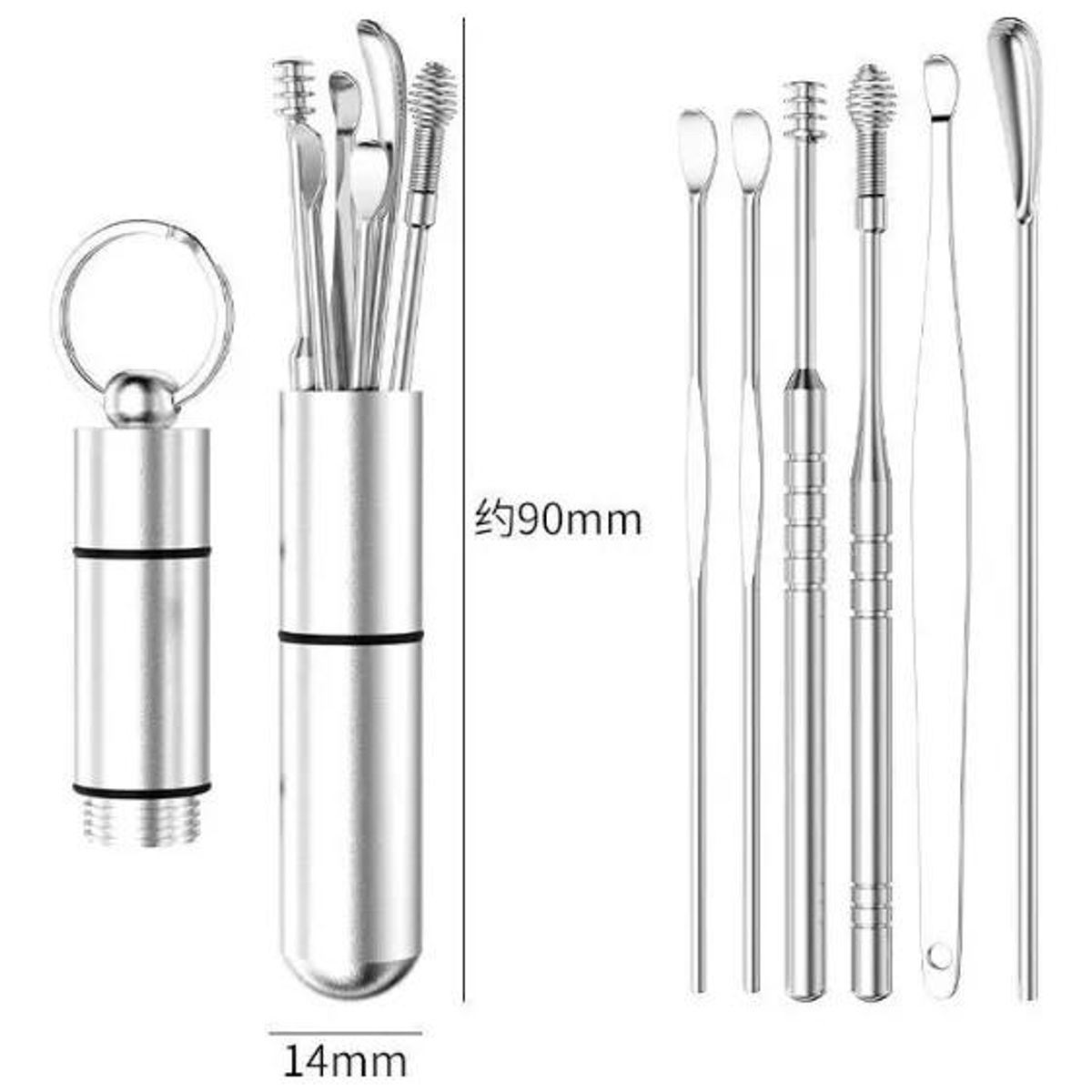 GENERICO - Kit de Herramientas para Limpieza de Oídos de Acero Inoxidable