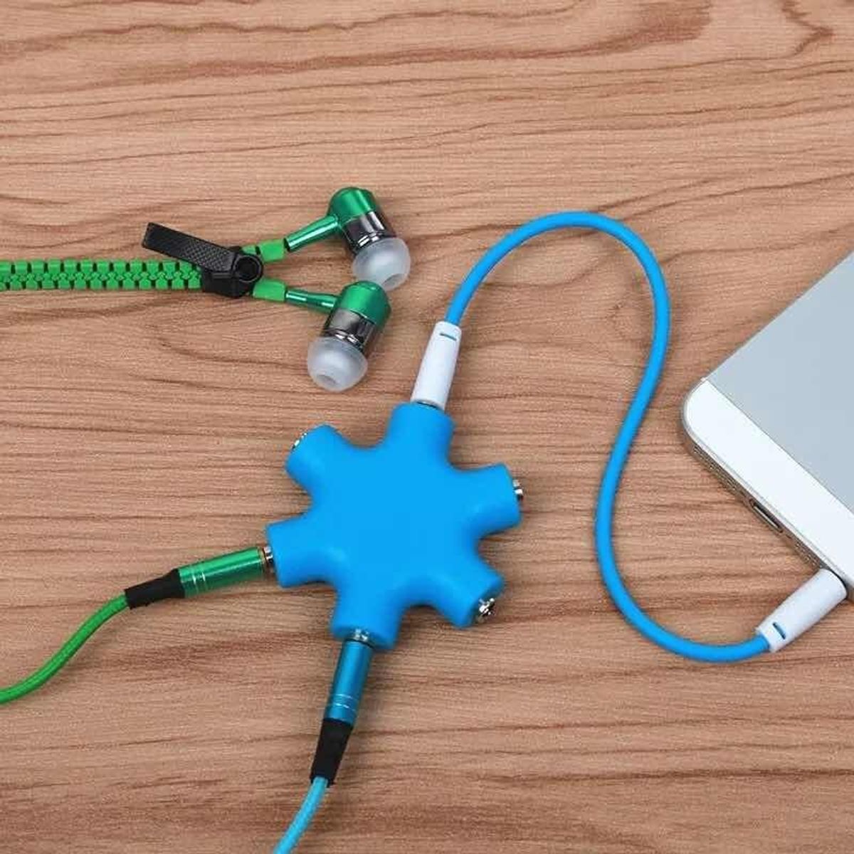 GENERICO - Cable Splitter de Audio 35mm 1 Macho a 5 Hembras