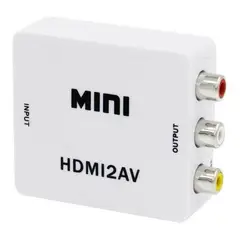 GENERICO - Adaptador HDMI a RCA AV Mini Full HD 1080p y 720p