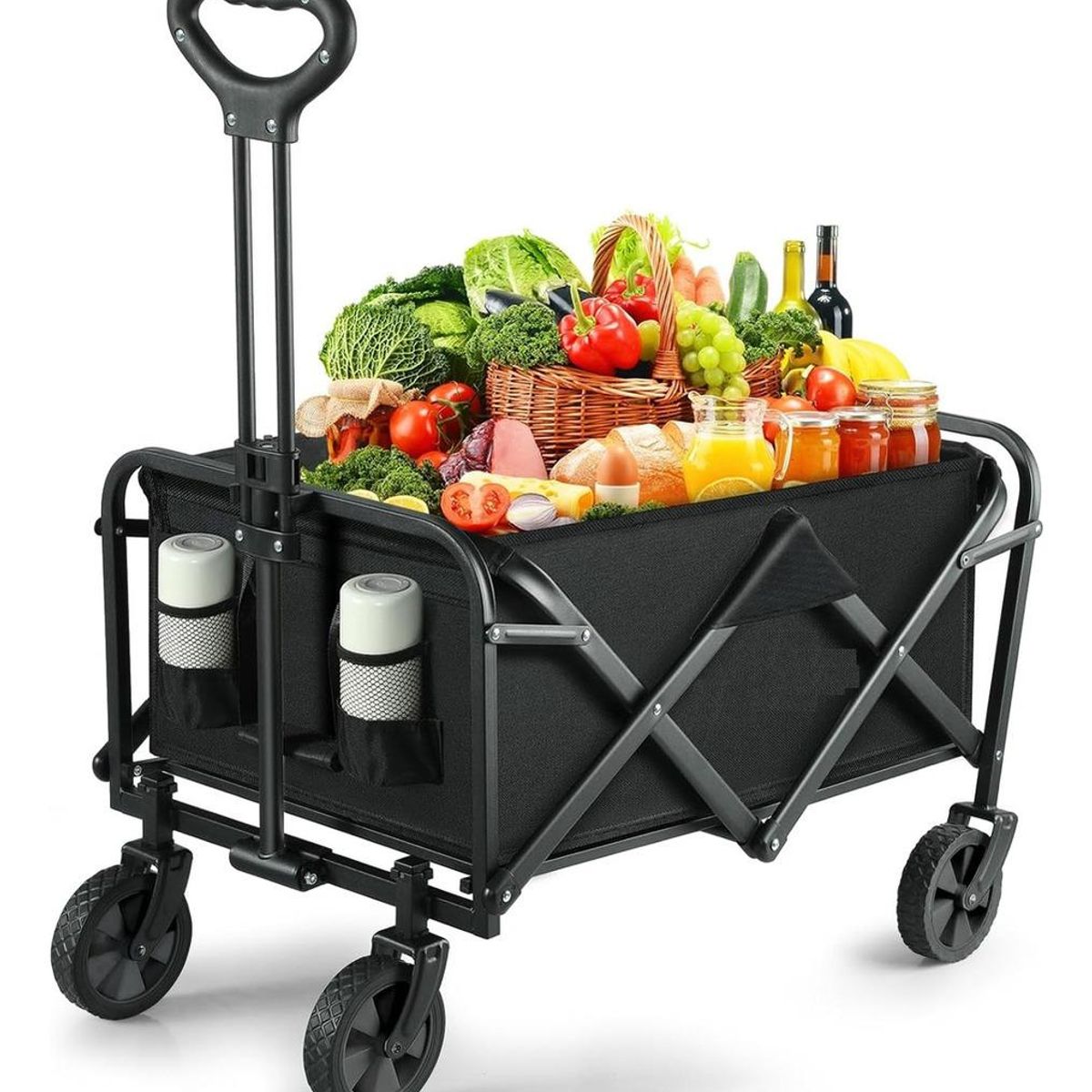 GENERICO - Carro Plegable de Mano para Camping y Jardín Color Negro