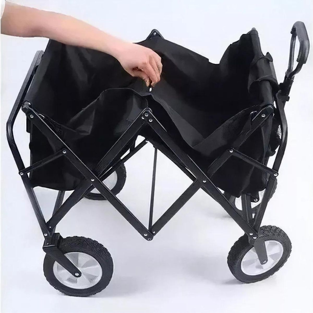 GENERICO - Carro Plegable de Mano para Camping y Jardín Color Negro