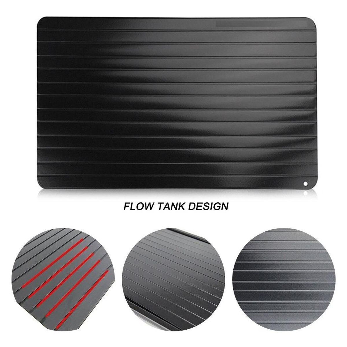 GENERICO - Bandeja de Aluminio para Descongelar Eficazmente Color Negro