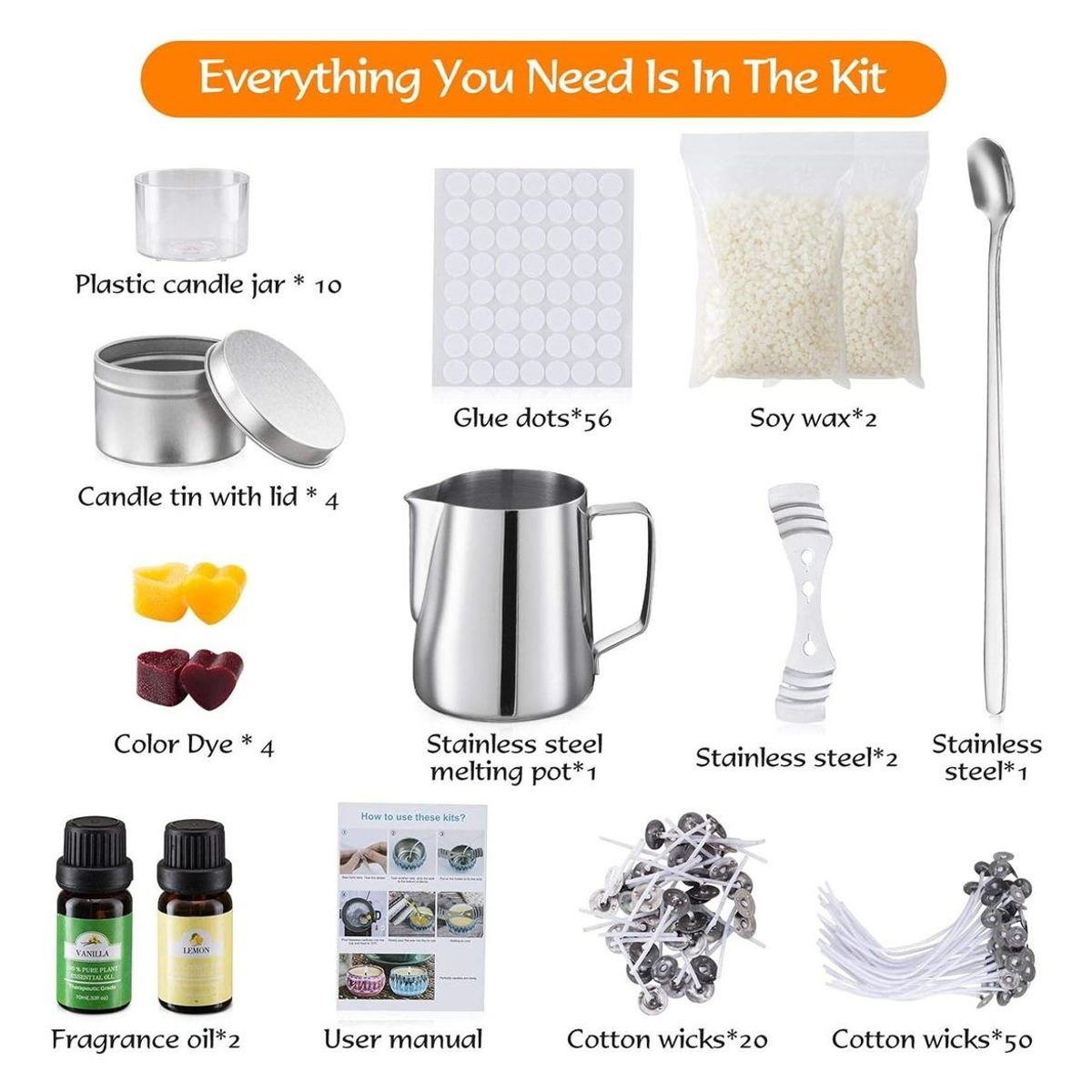 GENERICO - Kit de Fabricación de Velas para Manualidades 153 Piezas