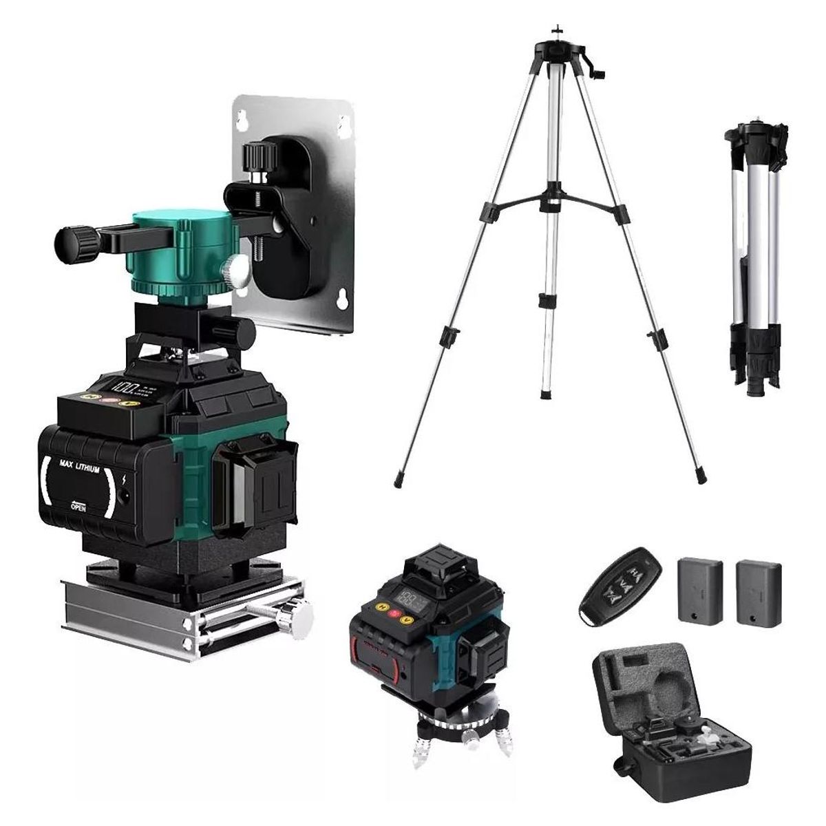 GENERICO - Nivel Láser 360º Verde Ajustable con Trípode de 15m