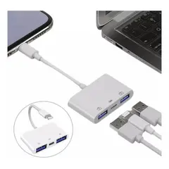 GENERICO - Adaptador Lightning a USB 3 en 1 para iPhone y iPad