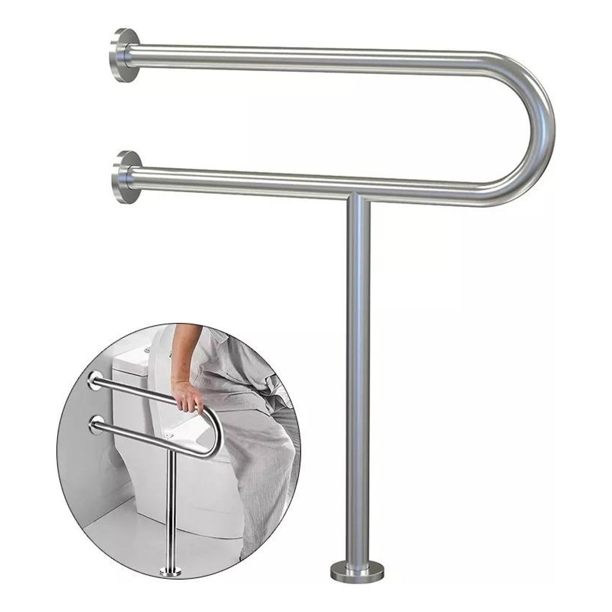GENERICO - Barra de Apoyo de Acero Inoxidable para Baño