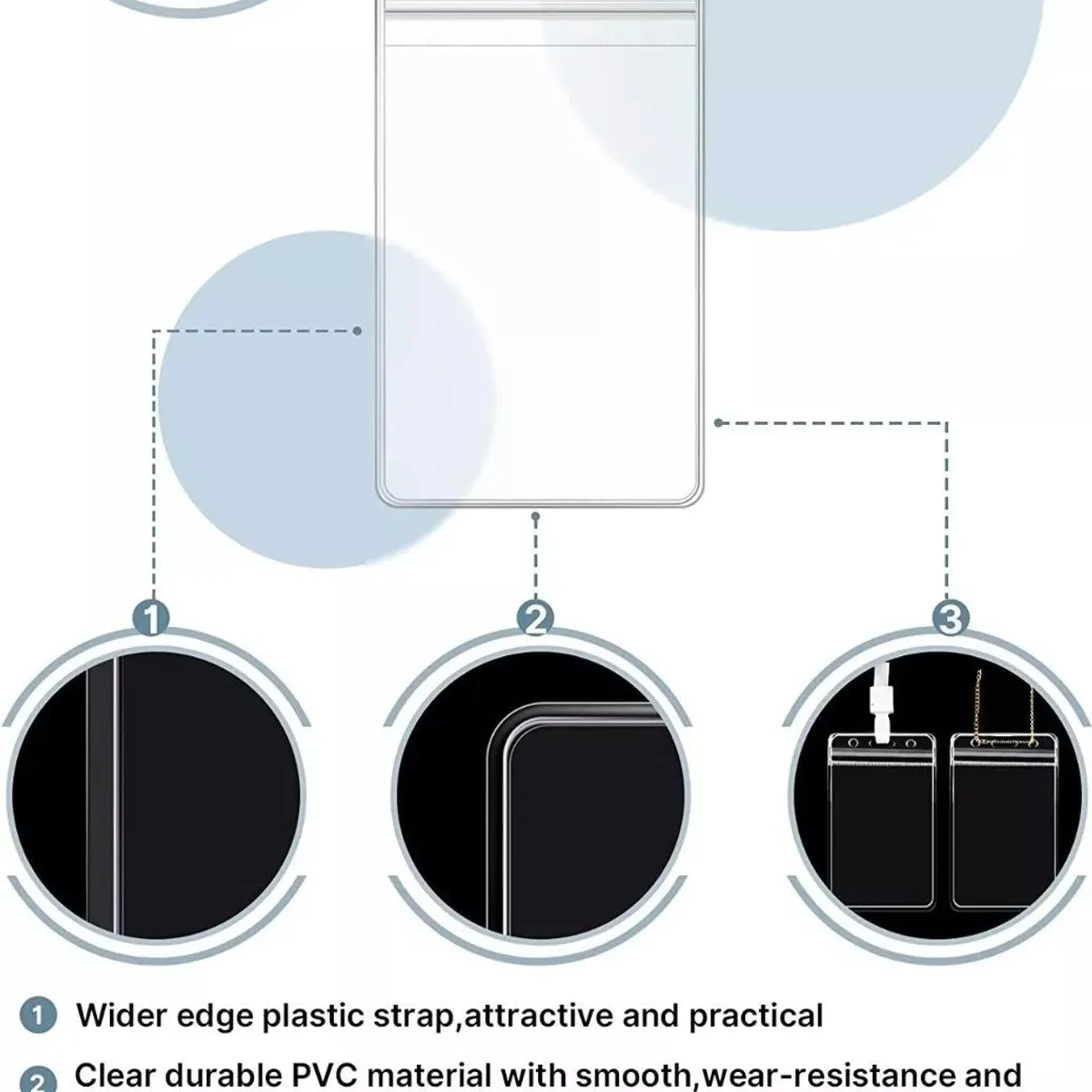 GENERICO - Pack de 100 Porta Credenciales Transparentes Verticales