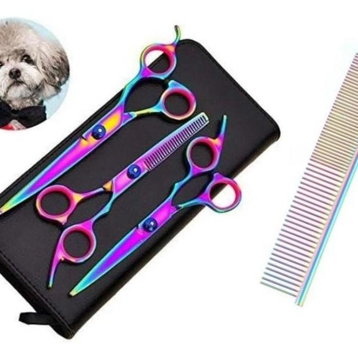 GENERICO - Set de Tijeras para Peluquería Canina - 6 Pulgadas