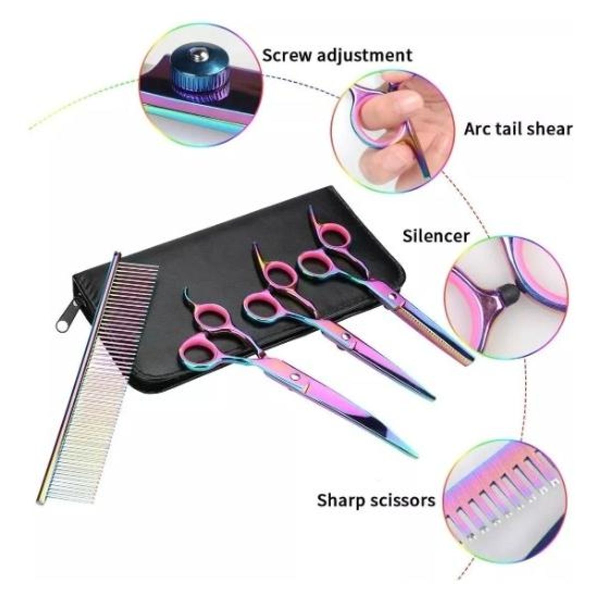 GENERICO - Set de Tijeras para Peluquería Canina - 6 Pulgadas