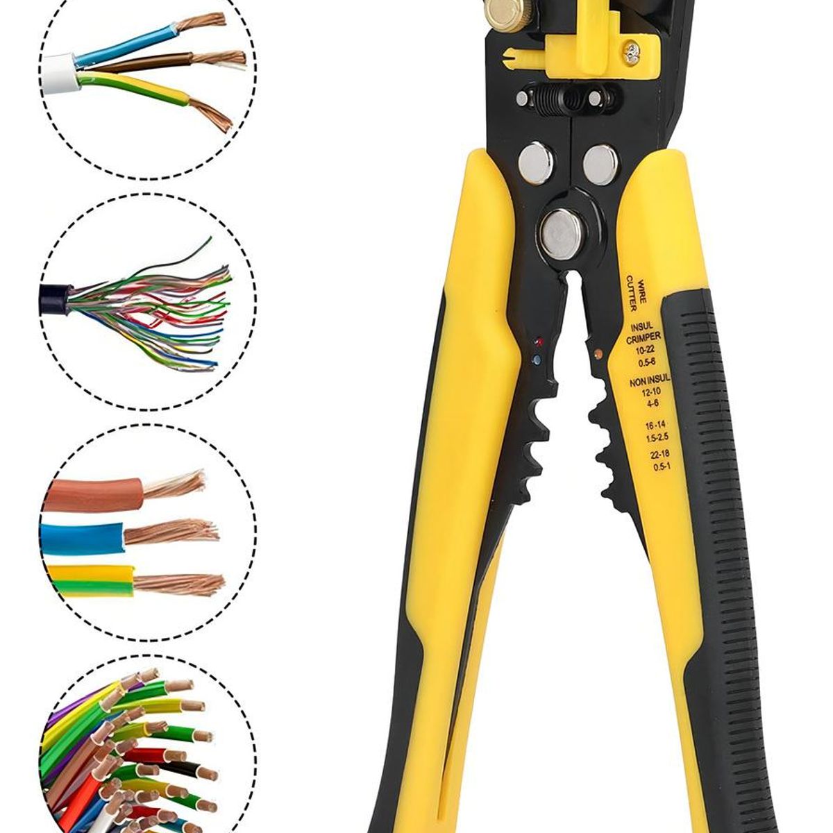 GENERICO - Alicate Pelacable Crimpeador con Mango Antideslizante