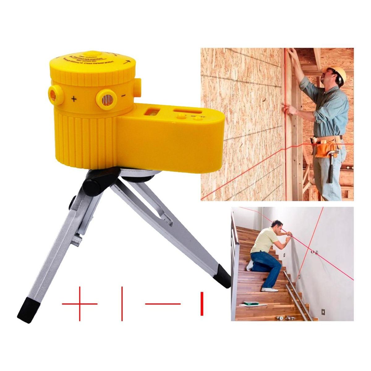 GENERICO - Nivel Láser Profesional 4 en 1 con Trípode Amarillo