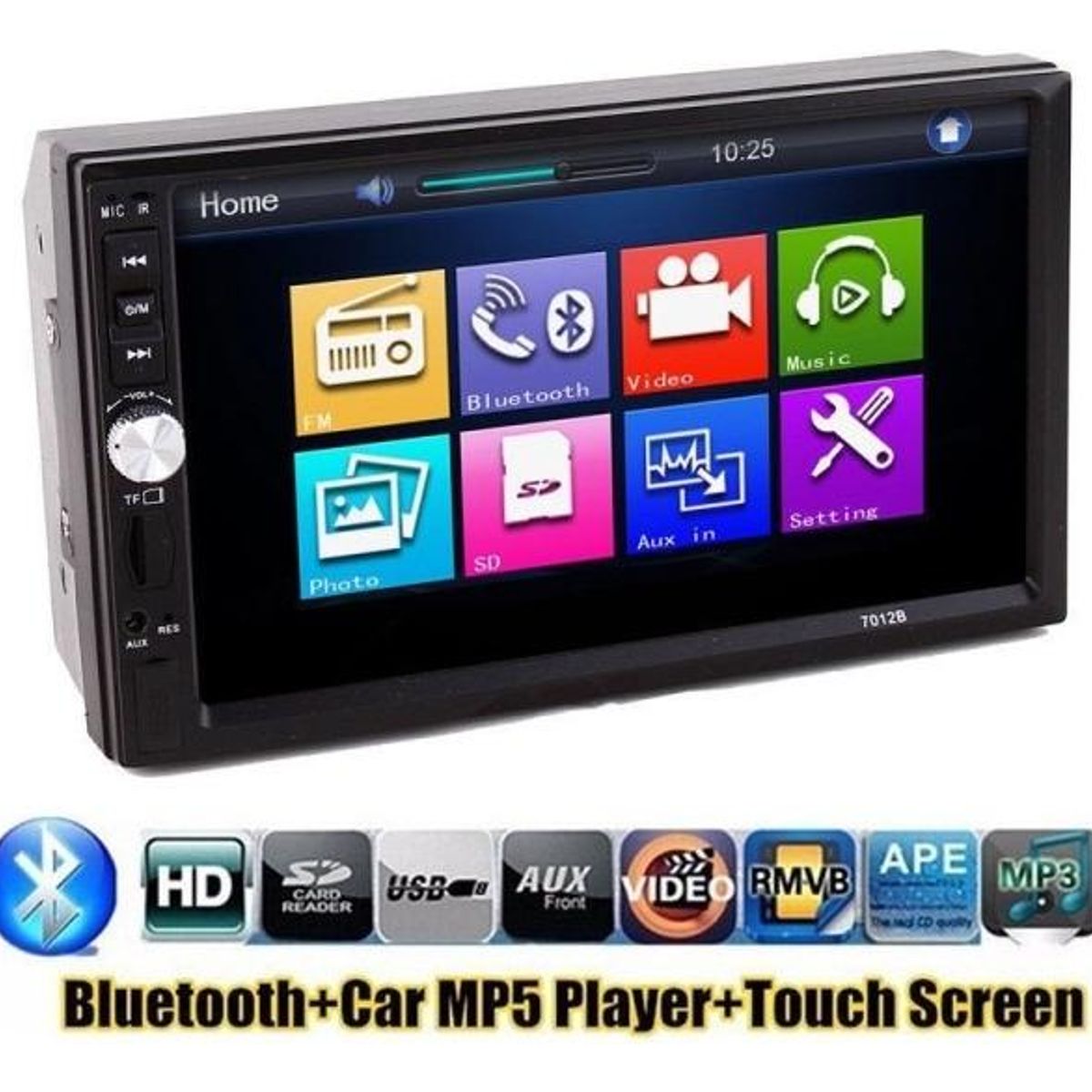 GENERICO - Radio Doble Din 7 Pulgadas con Bluetooth y Mirror Link