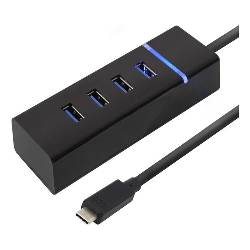 GENERICO - Hub USB 20 de 4 Puertos con Indicador LED para Datos y Carga