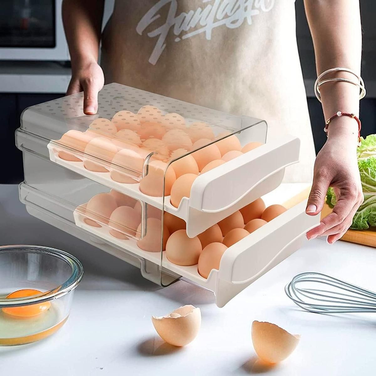GENERICO - Organizador de Huevos con Capacidad para 40 Huevos