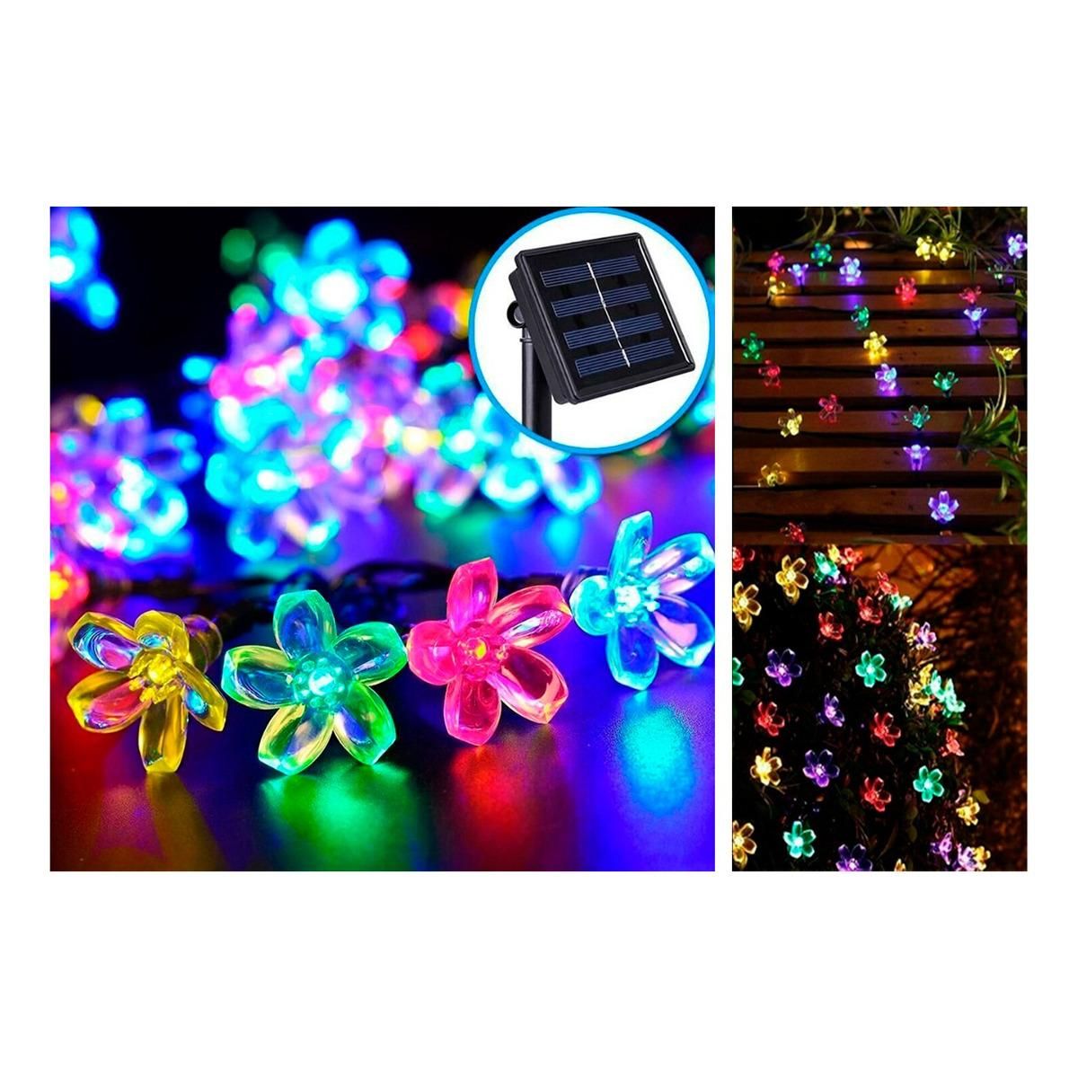 GENERICO - Guirnalda Solar de Luces LED con Diseño Floral para Eventos