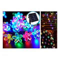 GENERICO - Guirnalda Solar de Luces LED con Diseño Floral para Eventos